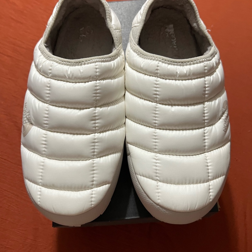The North Face White Quilted Slip-On Shoes